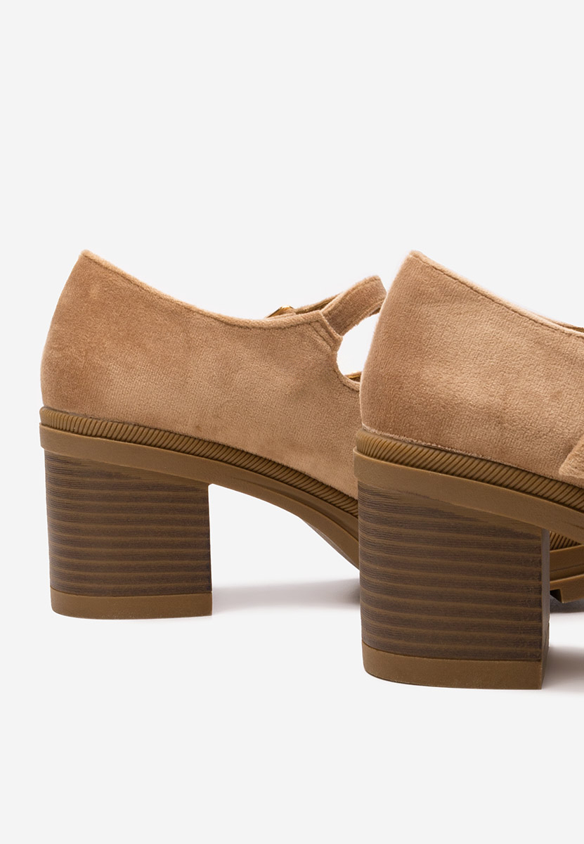 Pantofi cu toc gros Dollysa kaki