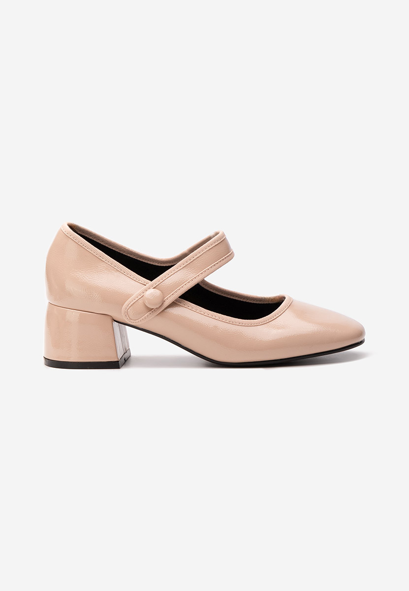 Pantofi cu toc gros Annaliese bej