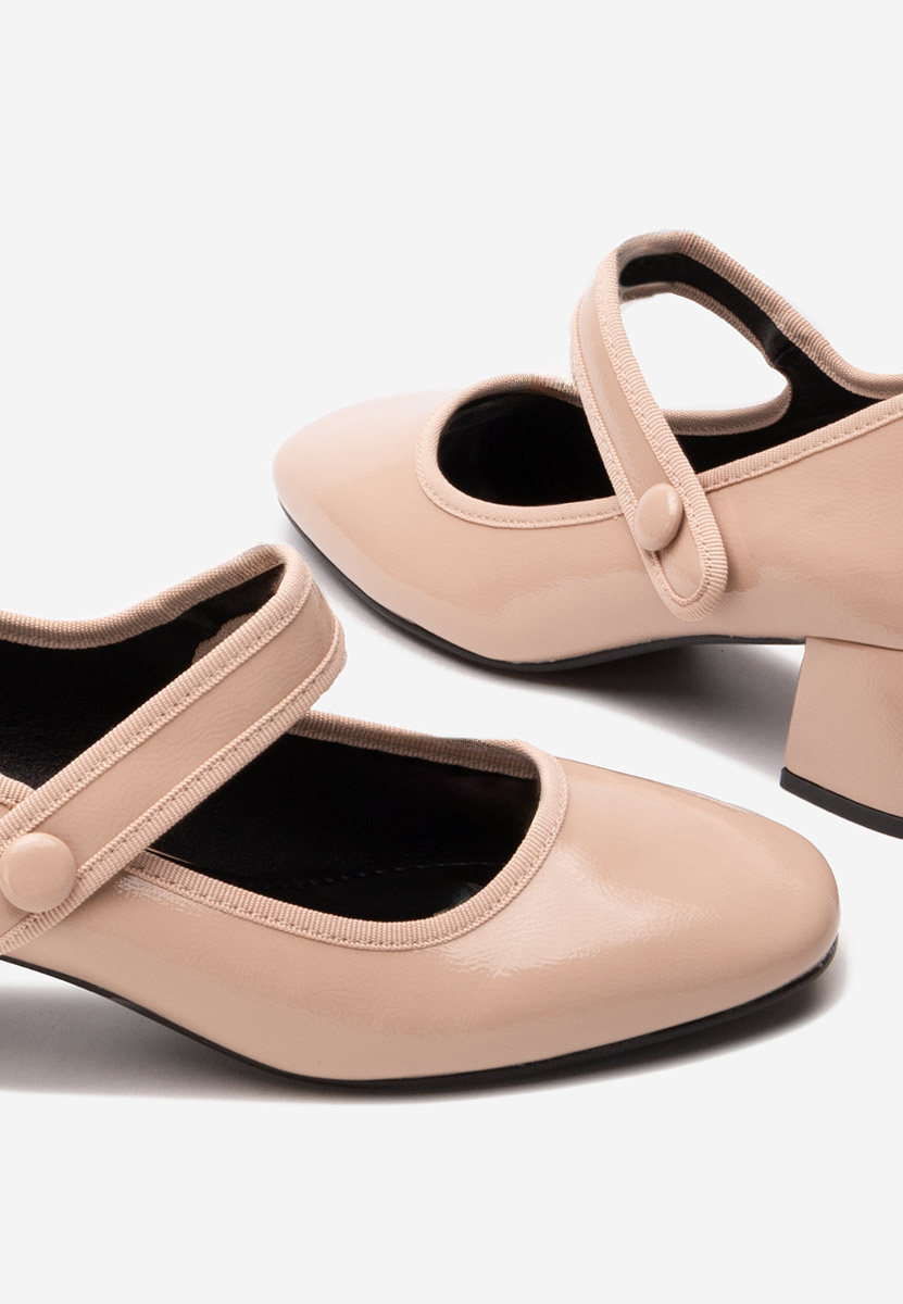 Pantofi cu toc gros Annaliese bej