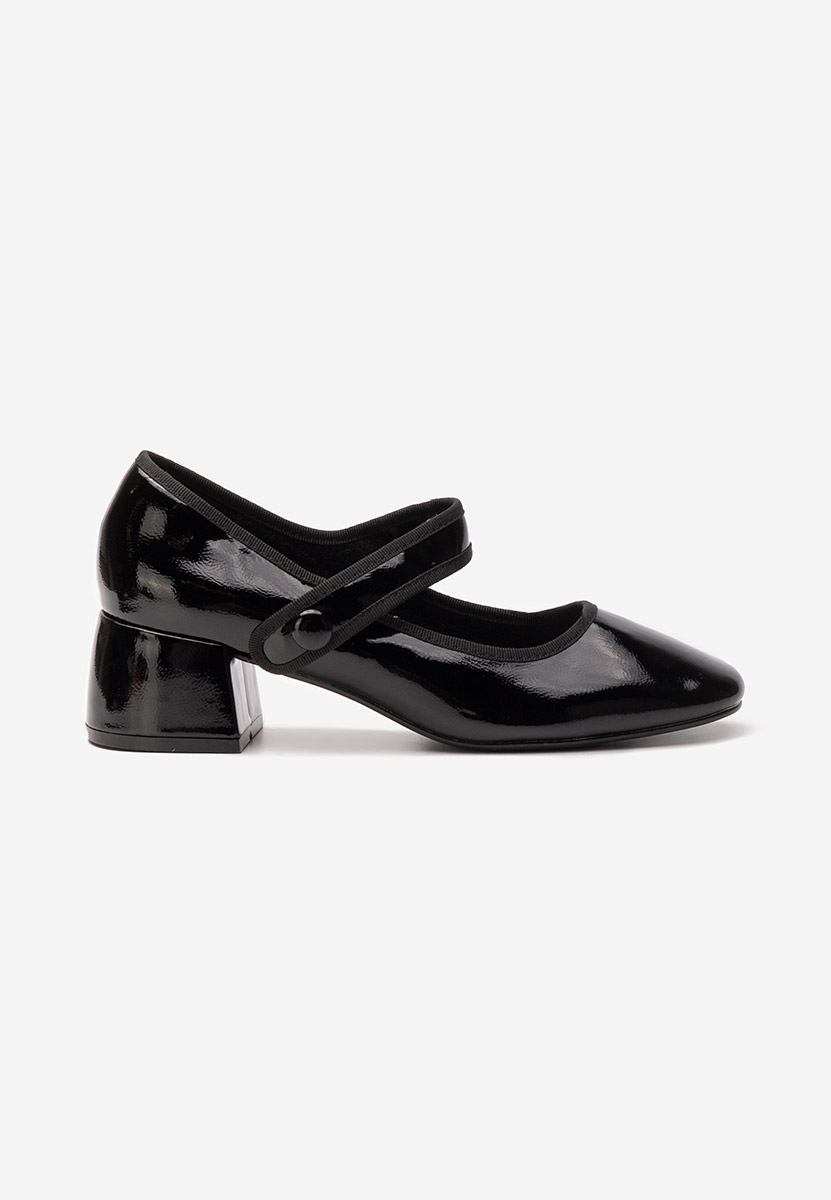 Pantofi cu toc gros Annaliese negri