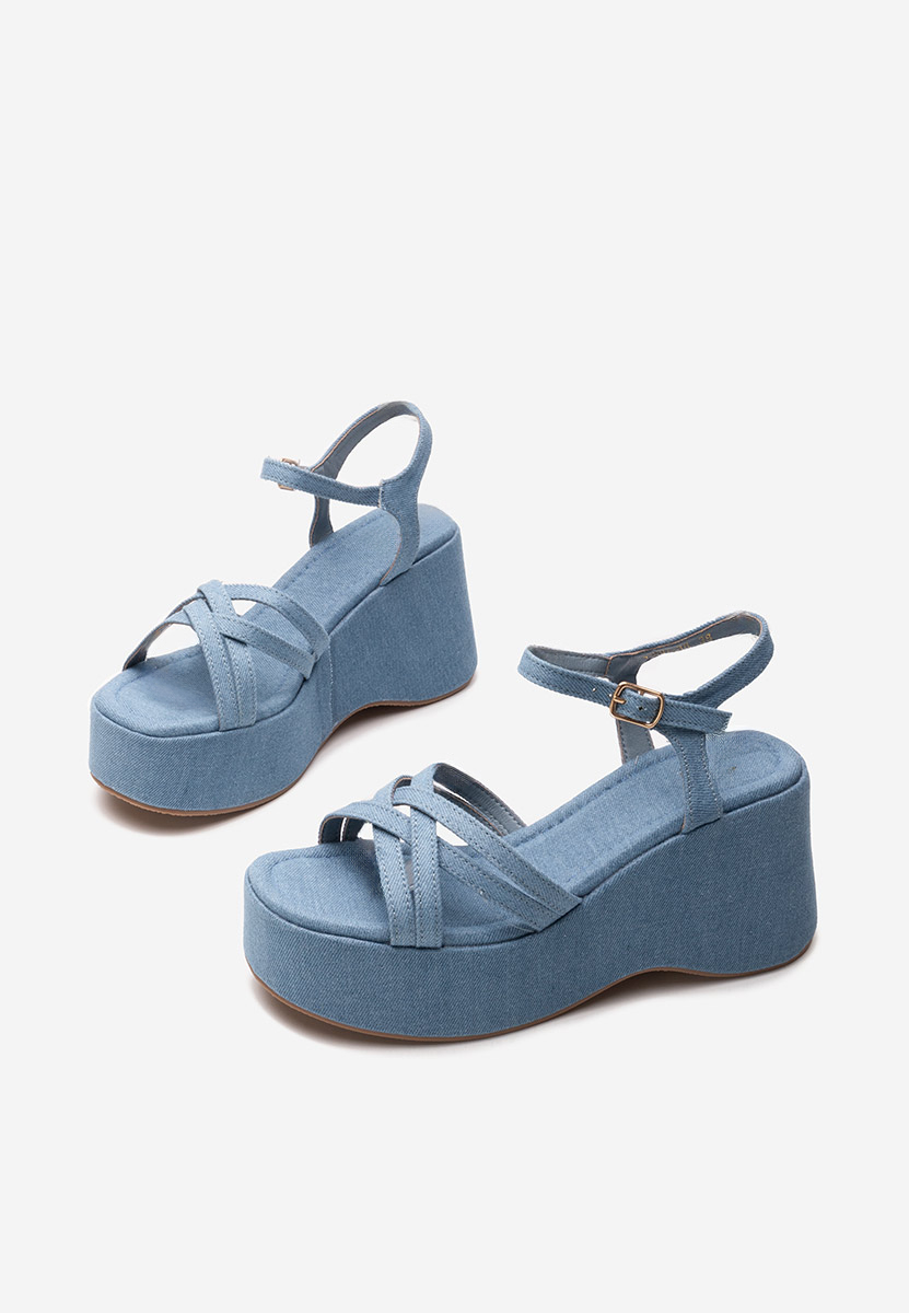 Sandale cu platforma Jenise denim
