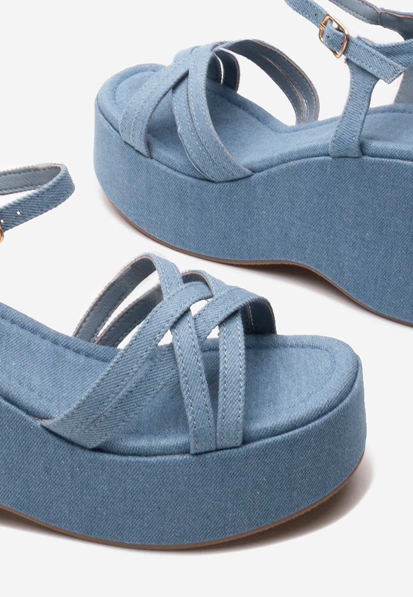 Sandale cu platforma Jenise denim