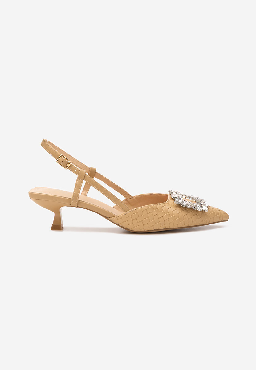 Pantofi cu toc mic Margarete bej
