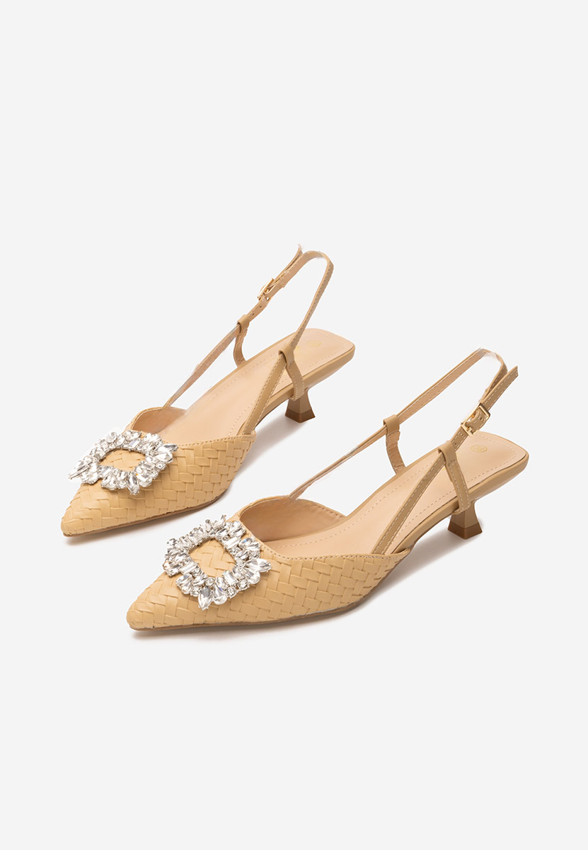 Pantofi cu toc mic Margarete bej
