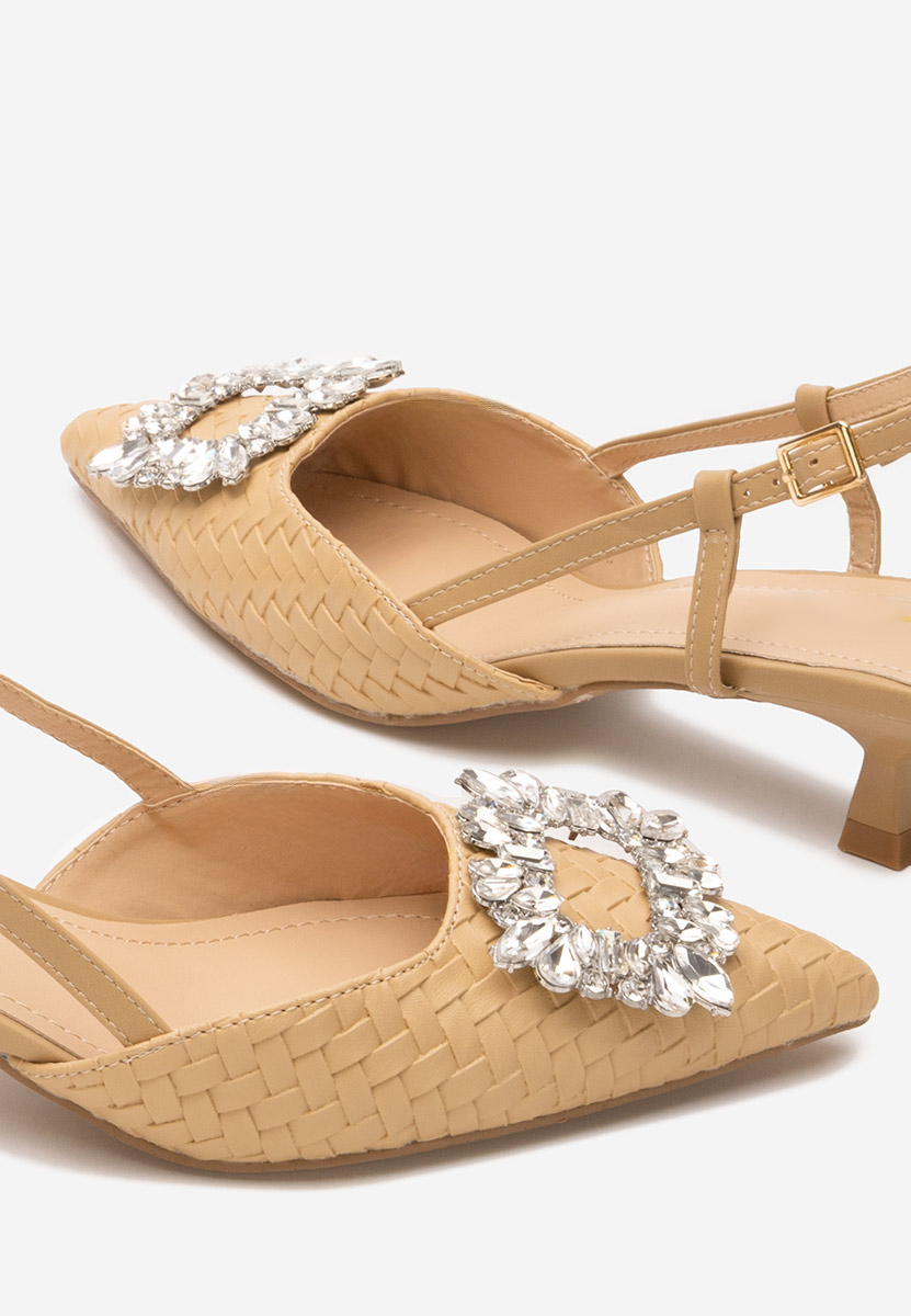Pantofi cu toc mic Margarete bej