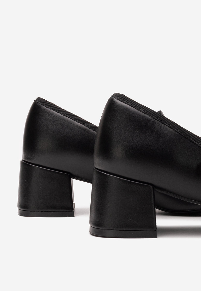 Pantofi cu toc gros Vanila negri