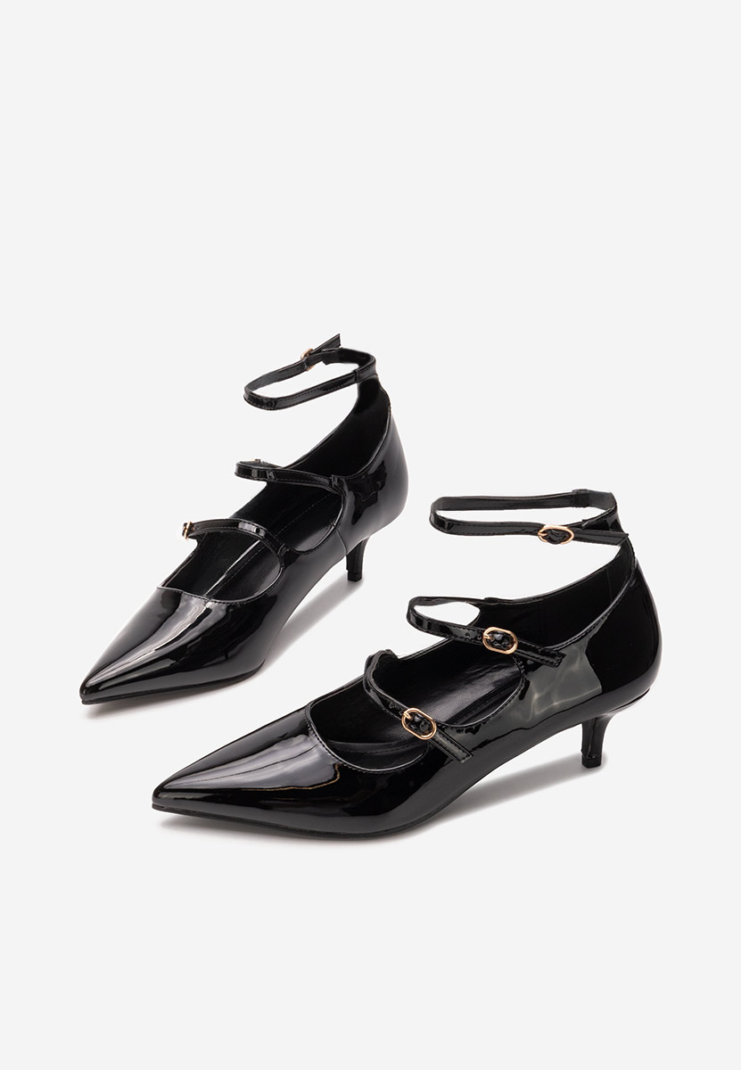 Pantofi cu toc subtire Ginny negri