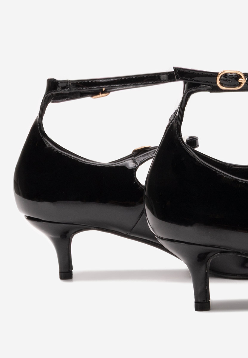 Pantofi cu toc subtire Ginny negri