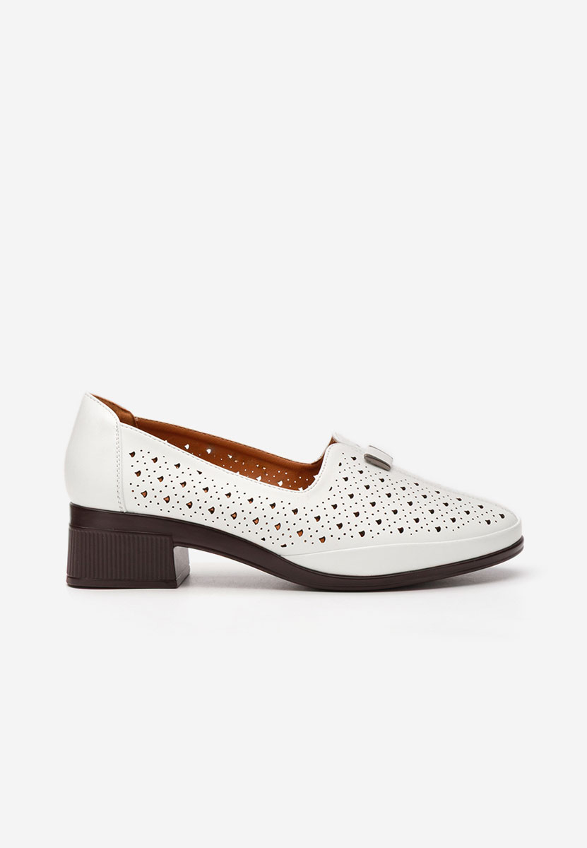 Pantofi cu toc mic Gaynela albi