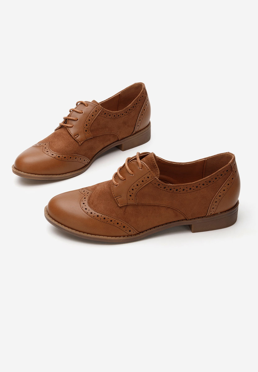 Pantofi dama brogue Aleena camel