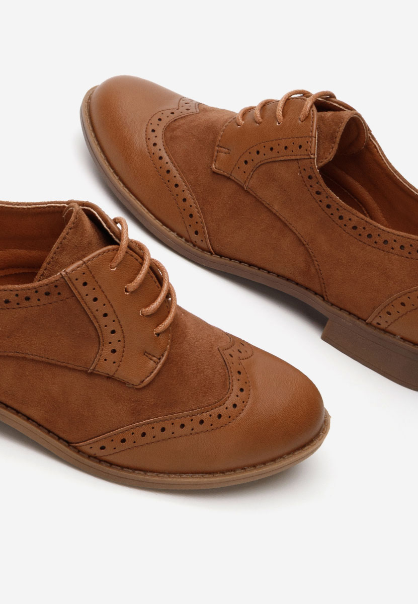 Pantofi dama brogue Aleena camel