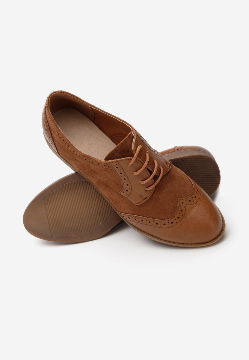 Pantofi dama brogue Aleena camel