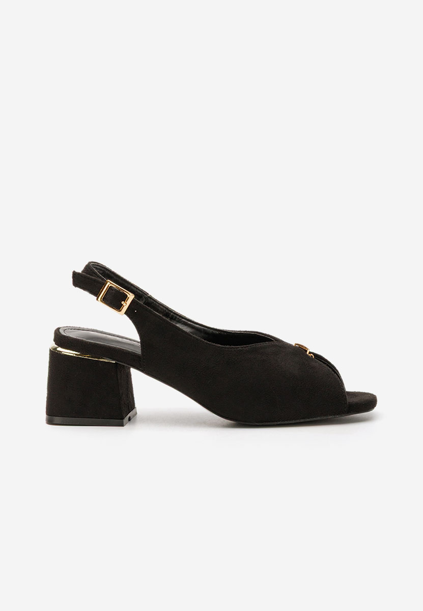 Sandale cu toc gros Amary V2 negre