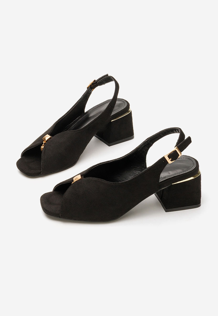 Sandale cu toc gros Amary V2 negre
