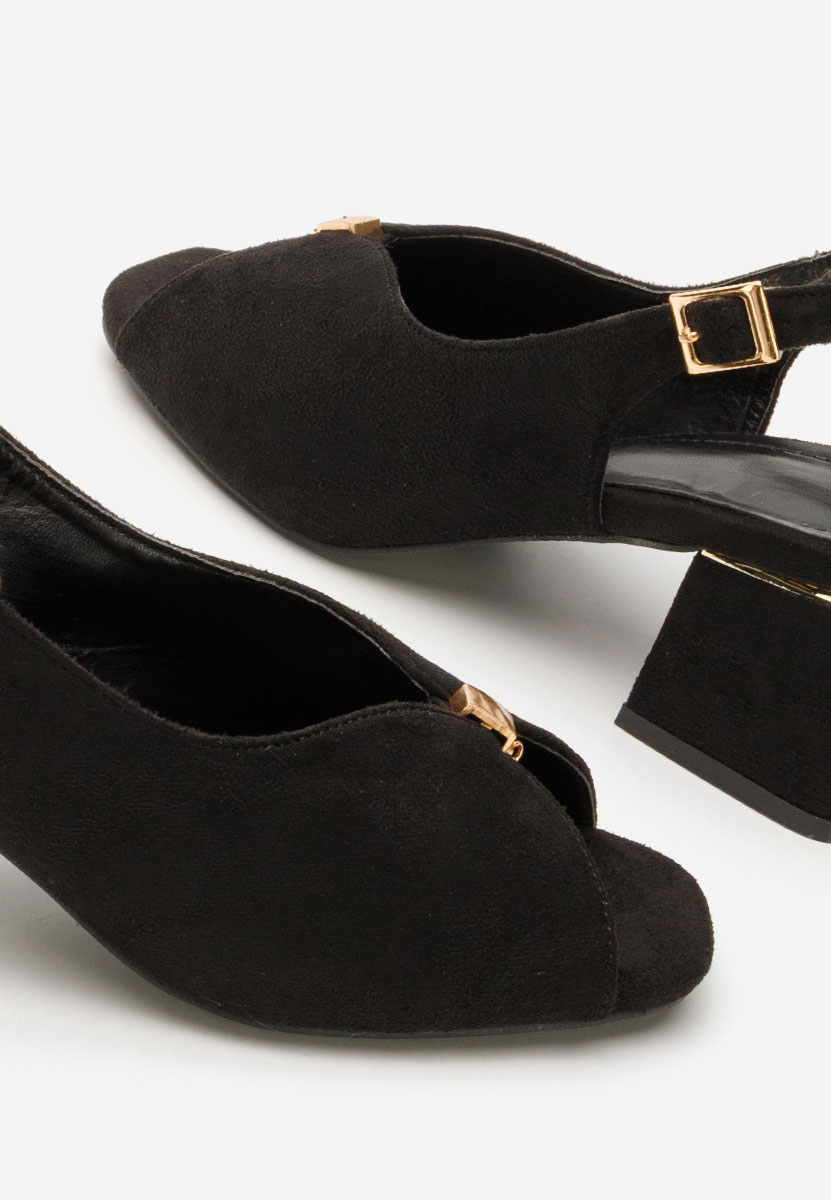 Sandale cu toc gros Amary V2 negre