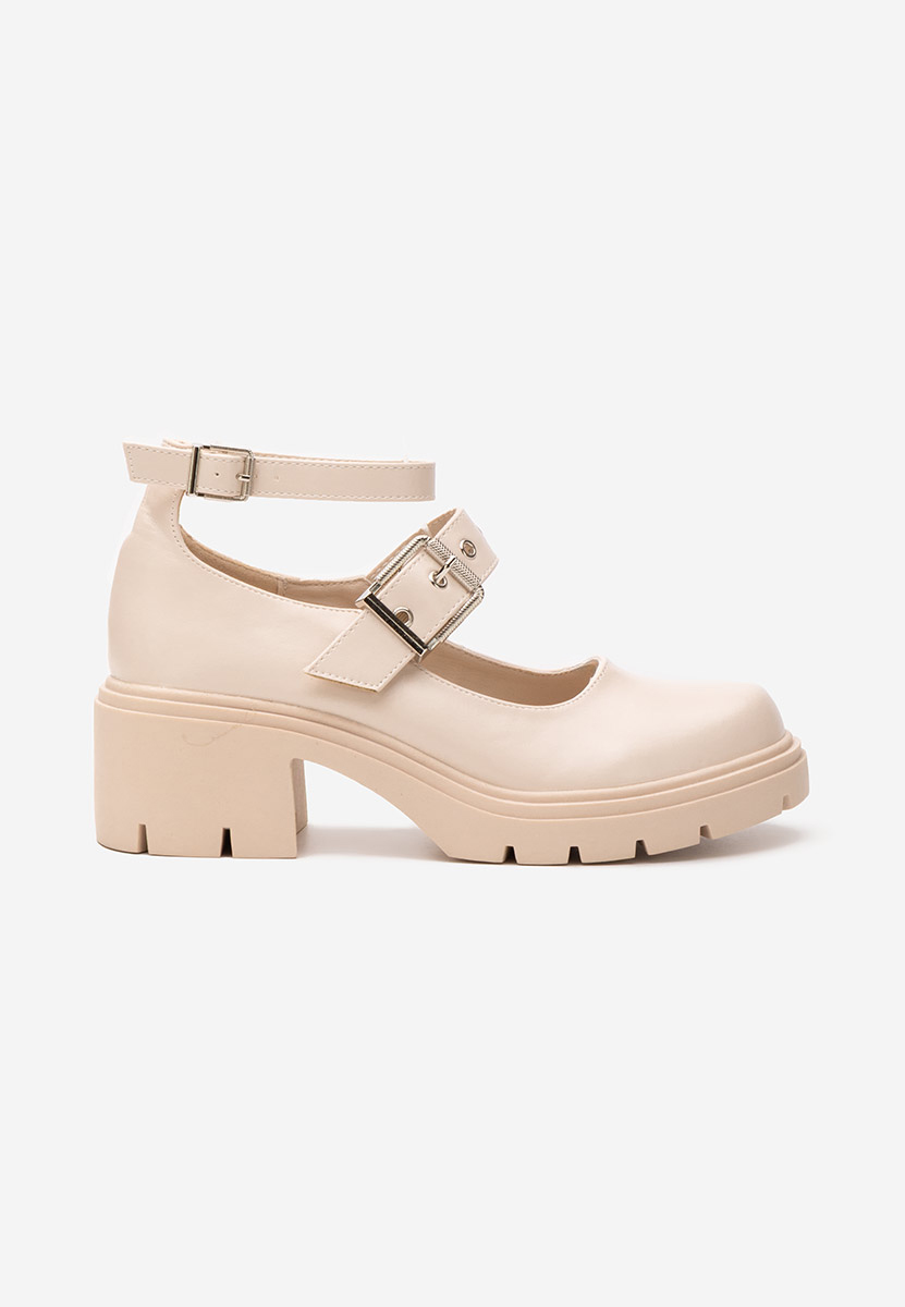 Pantofi cu toc gros Khalilah bej