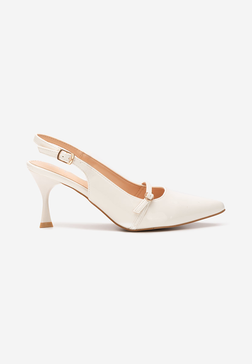 Pantofi cu toc Pearlie albi