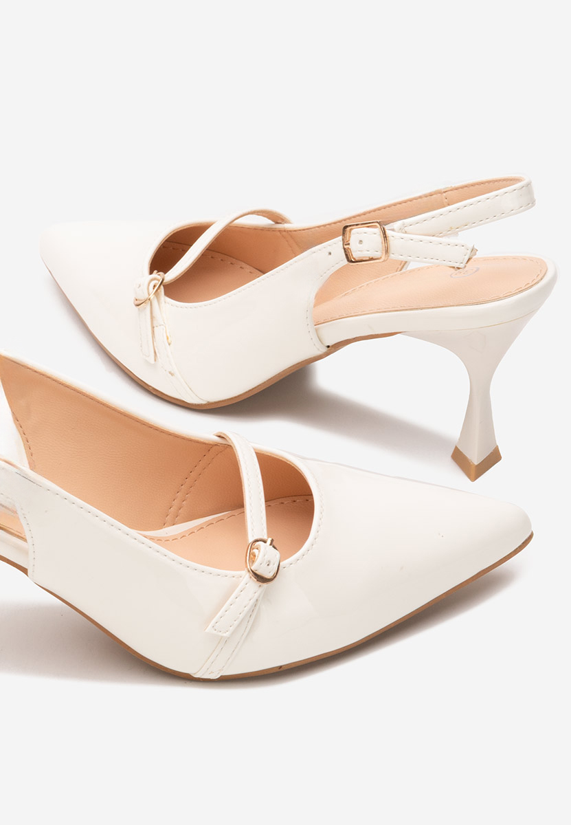 Pantofi cu toc Pearlie albi