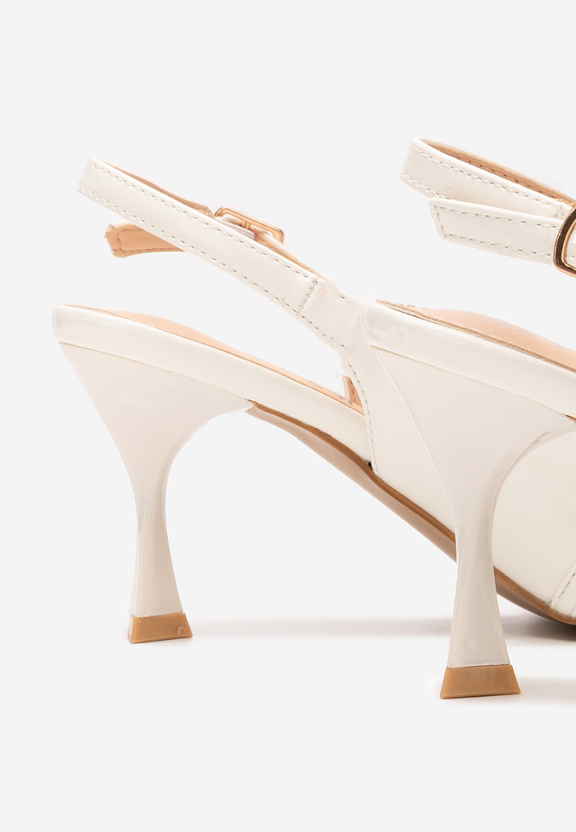 Pantofi cu toc Pearlie albi