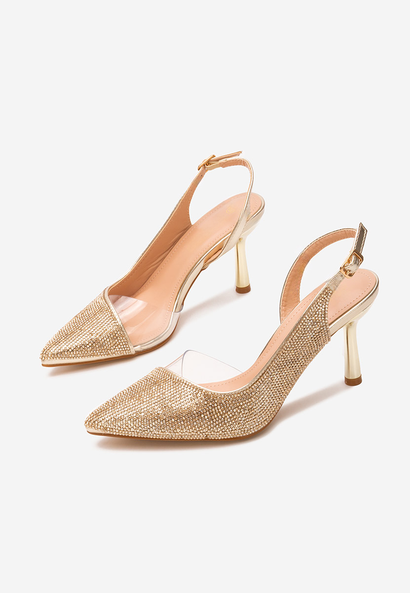 Pantofi stiletto Penie aurii