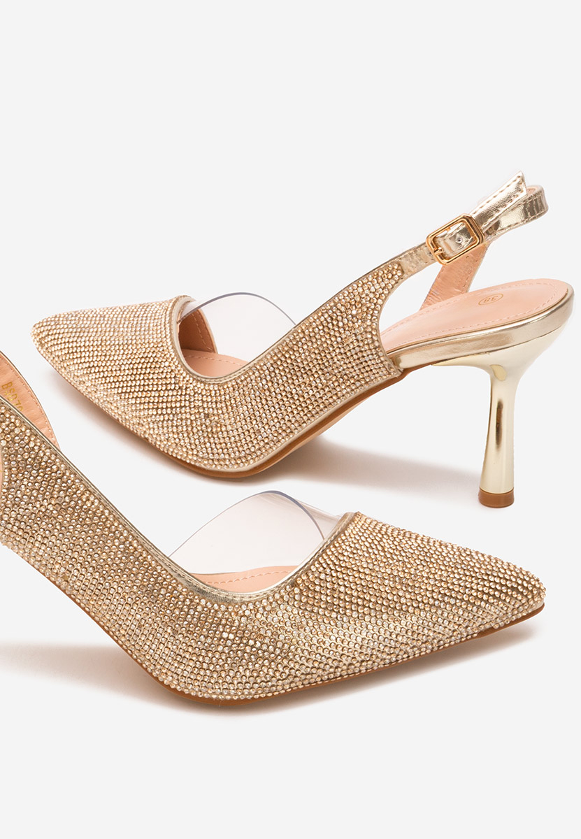 Pantofi stiletto Penie aurii