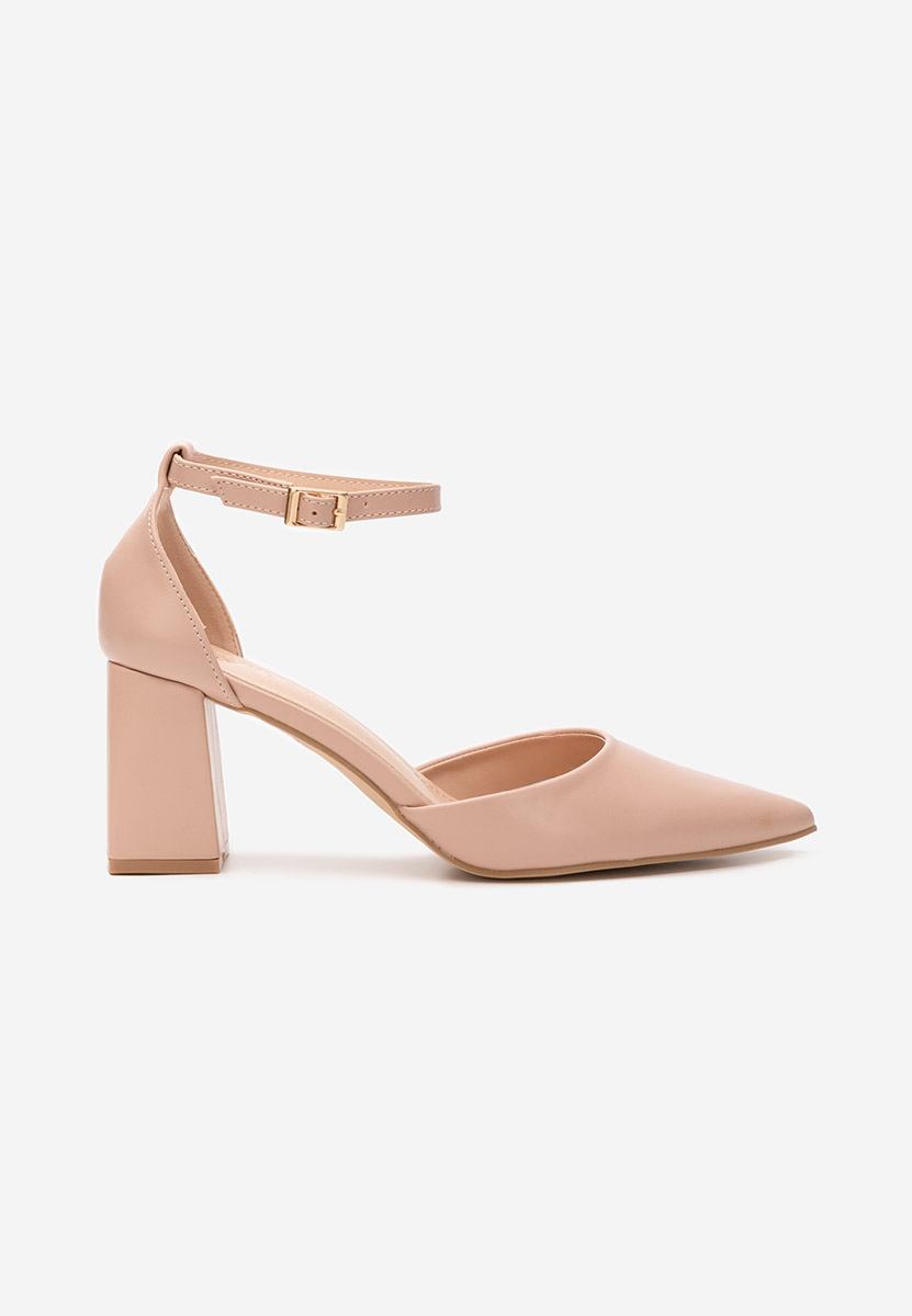 Pantofi cu toc gros Nedelia nude