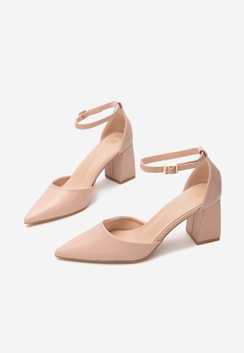 Pantofi cu toc gros Nedelia nude
