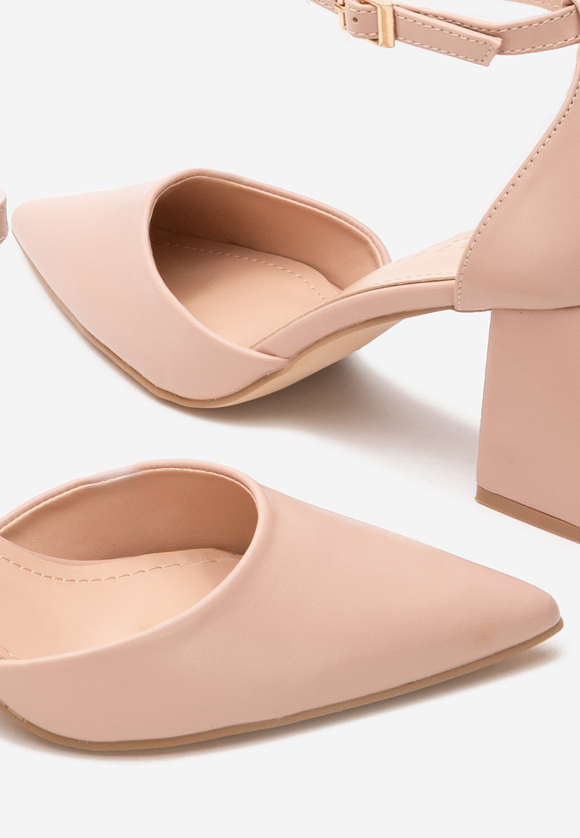 Pantofi cu toc gros Nedelia nude