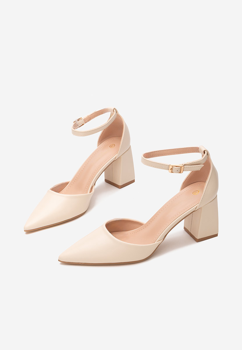 Pantofi cu toc gros Nedelia bej