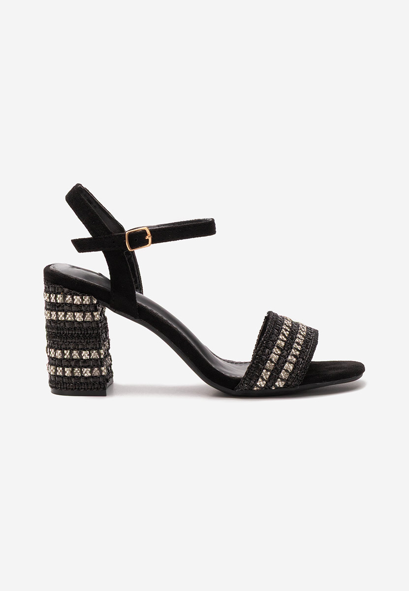Sandale cu toc gros Marsela negre