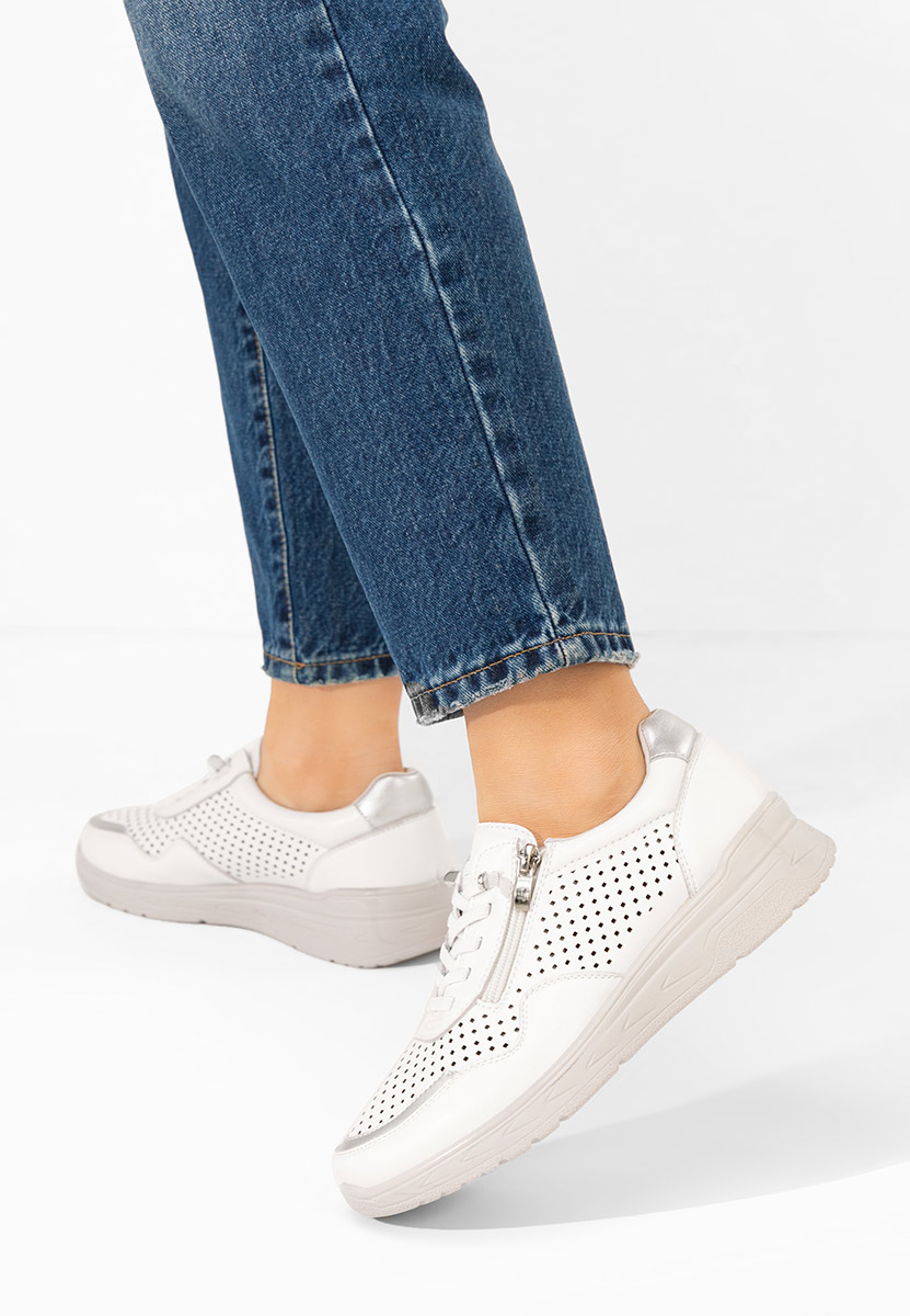 Sneakers dama Vernisa albi