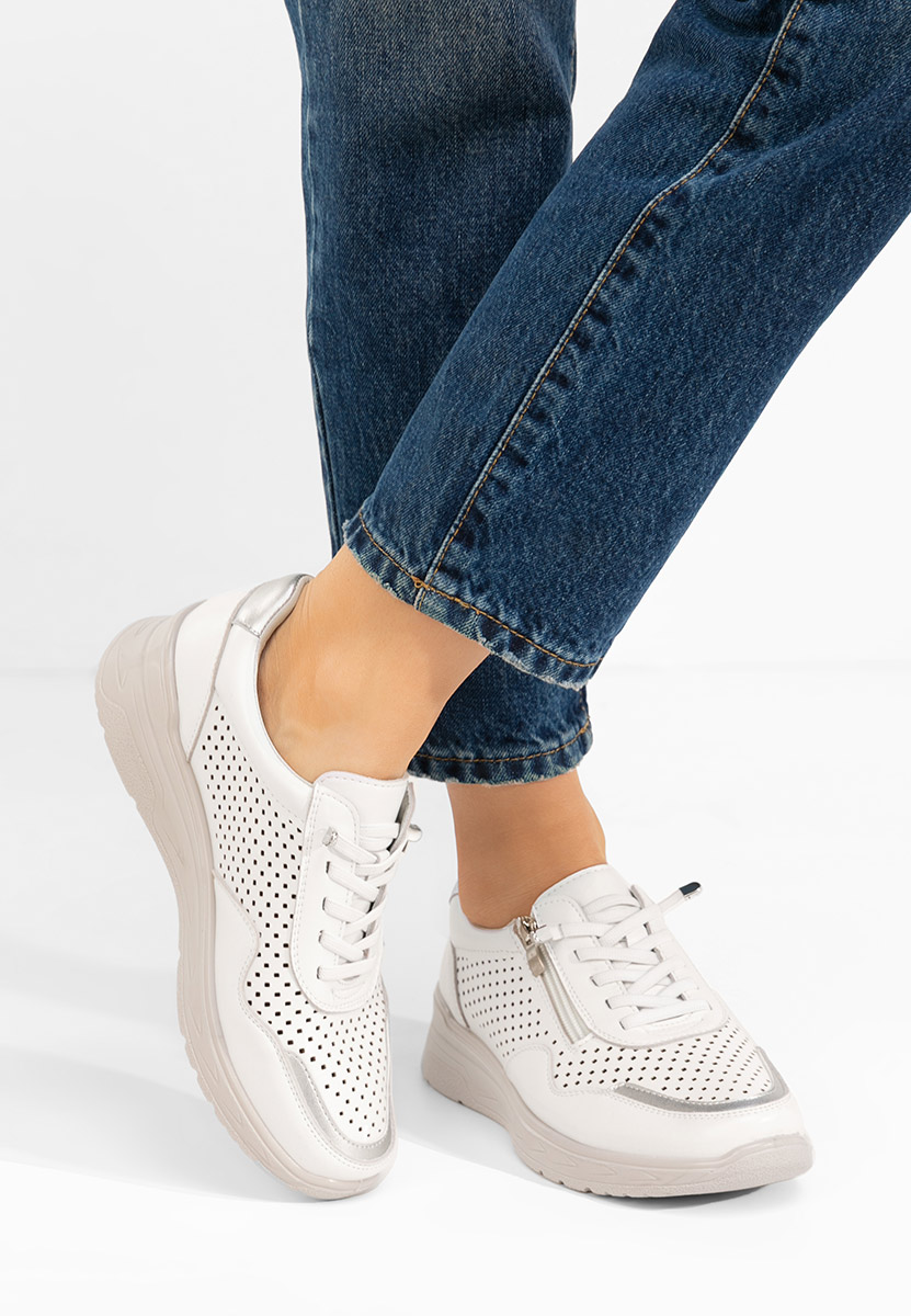 Sneakers dama Vernisa albi