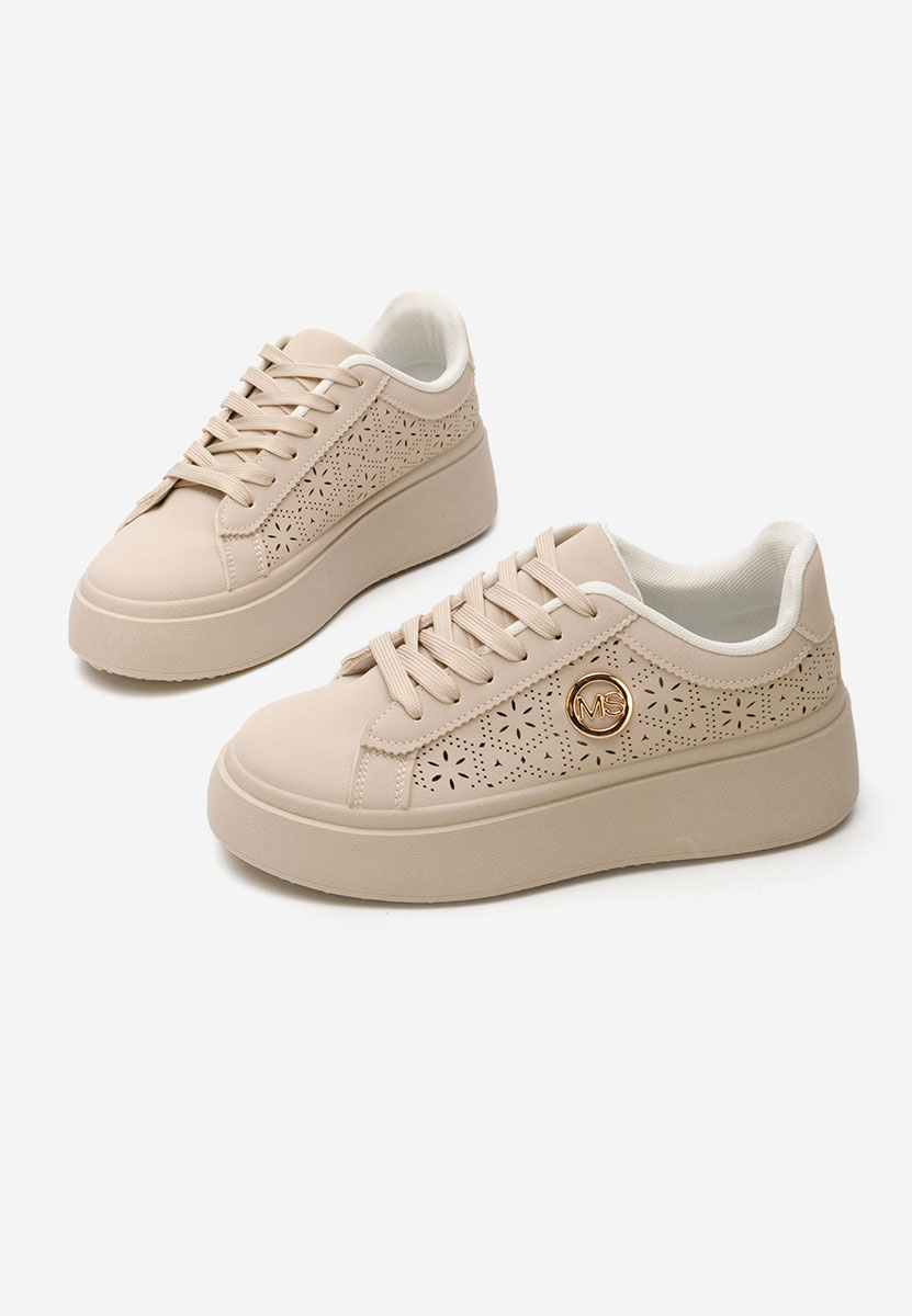 Sneakers cu platforma Nidya bej