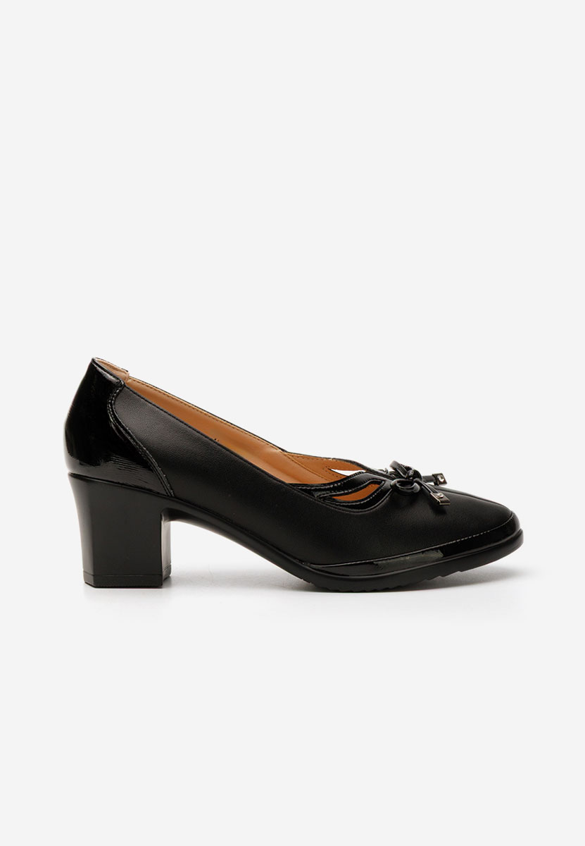 Pantofi cu toc gros Clarine negri