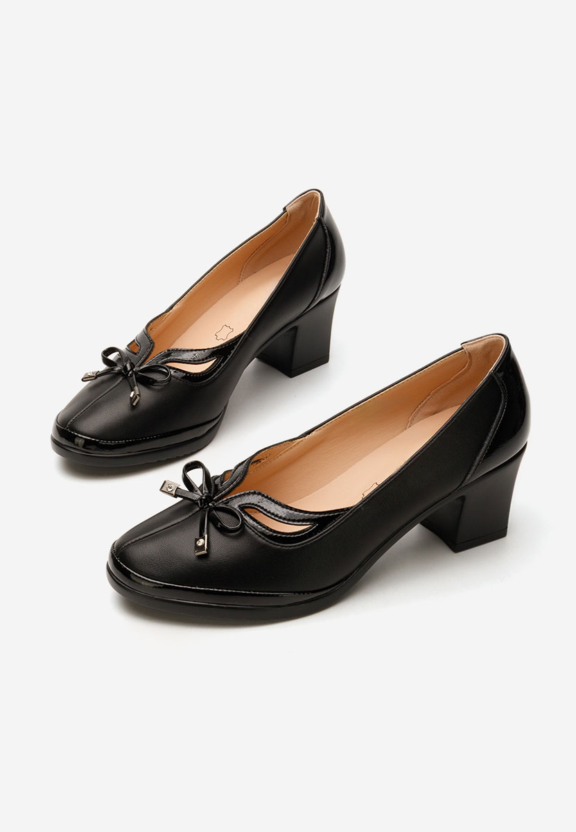 Pantofi cu toc gros Clarine negri