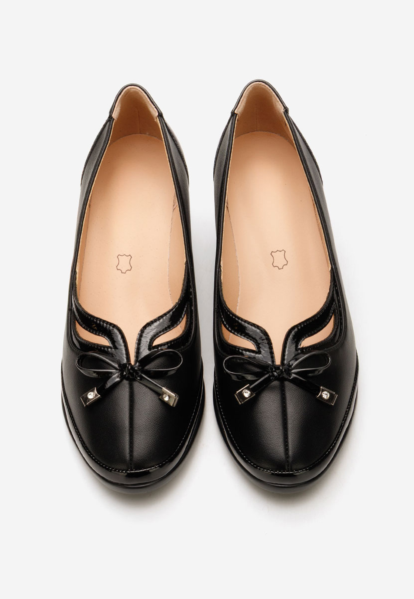 Pantofi cu toc gros Clarine negri