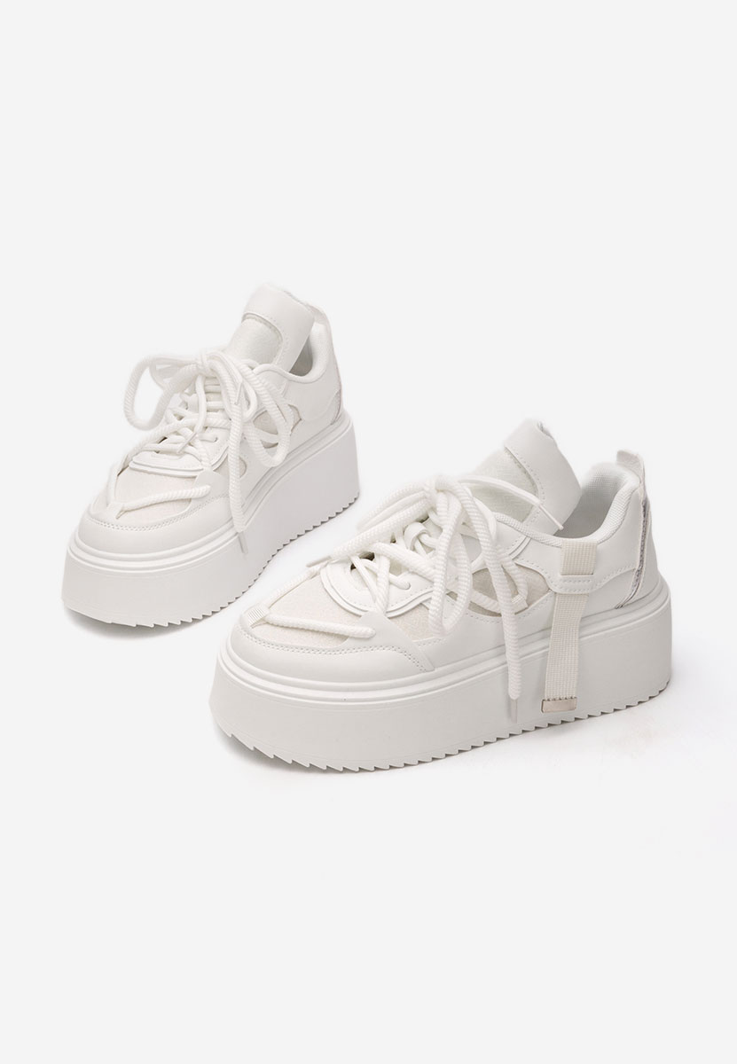 Sneakers cu platformă Lourie albi