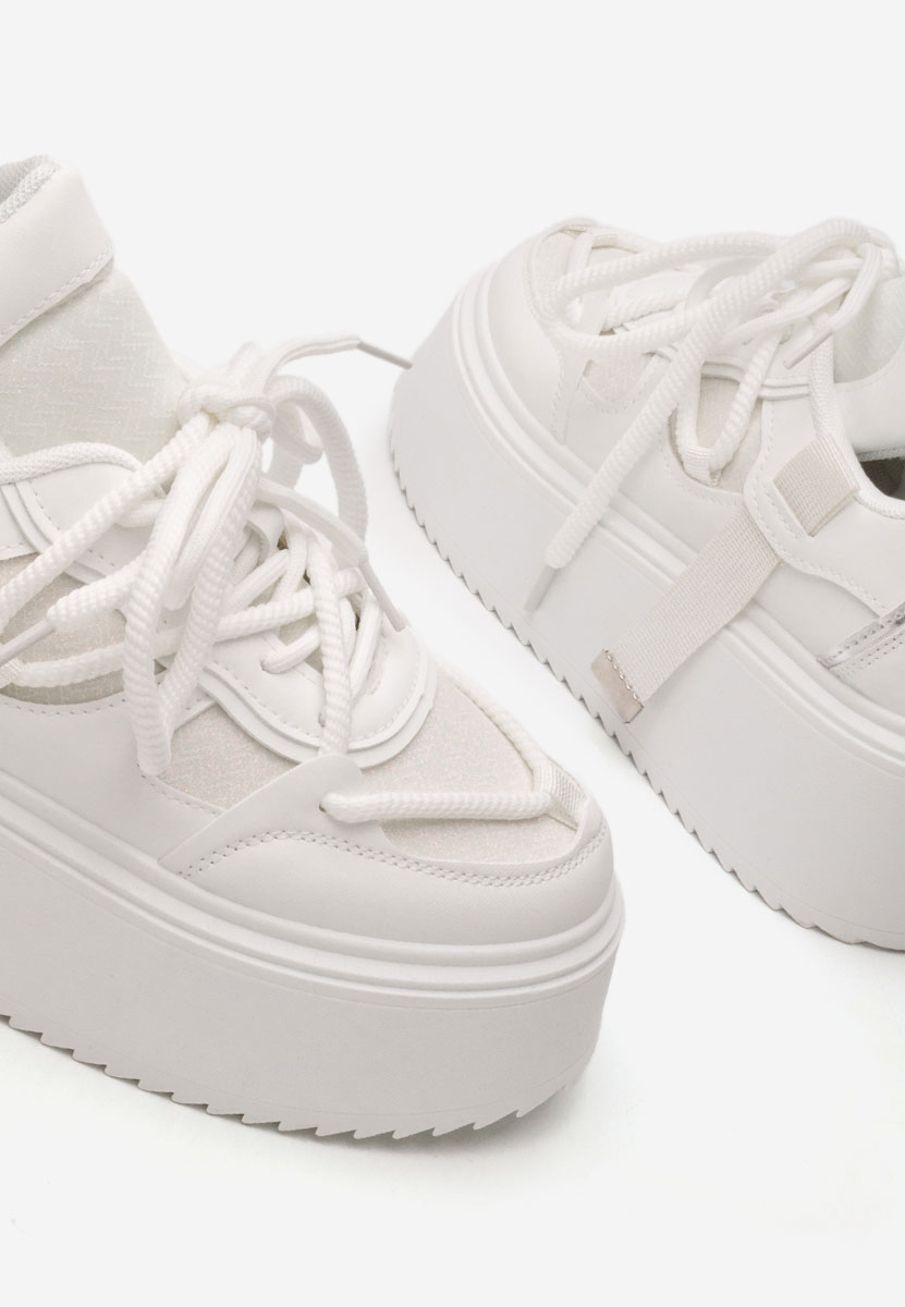 Sneakers cu platformă Lourie albi