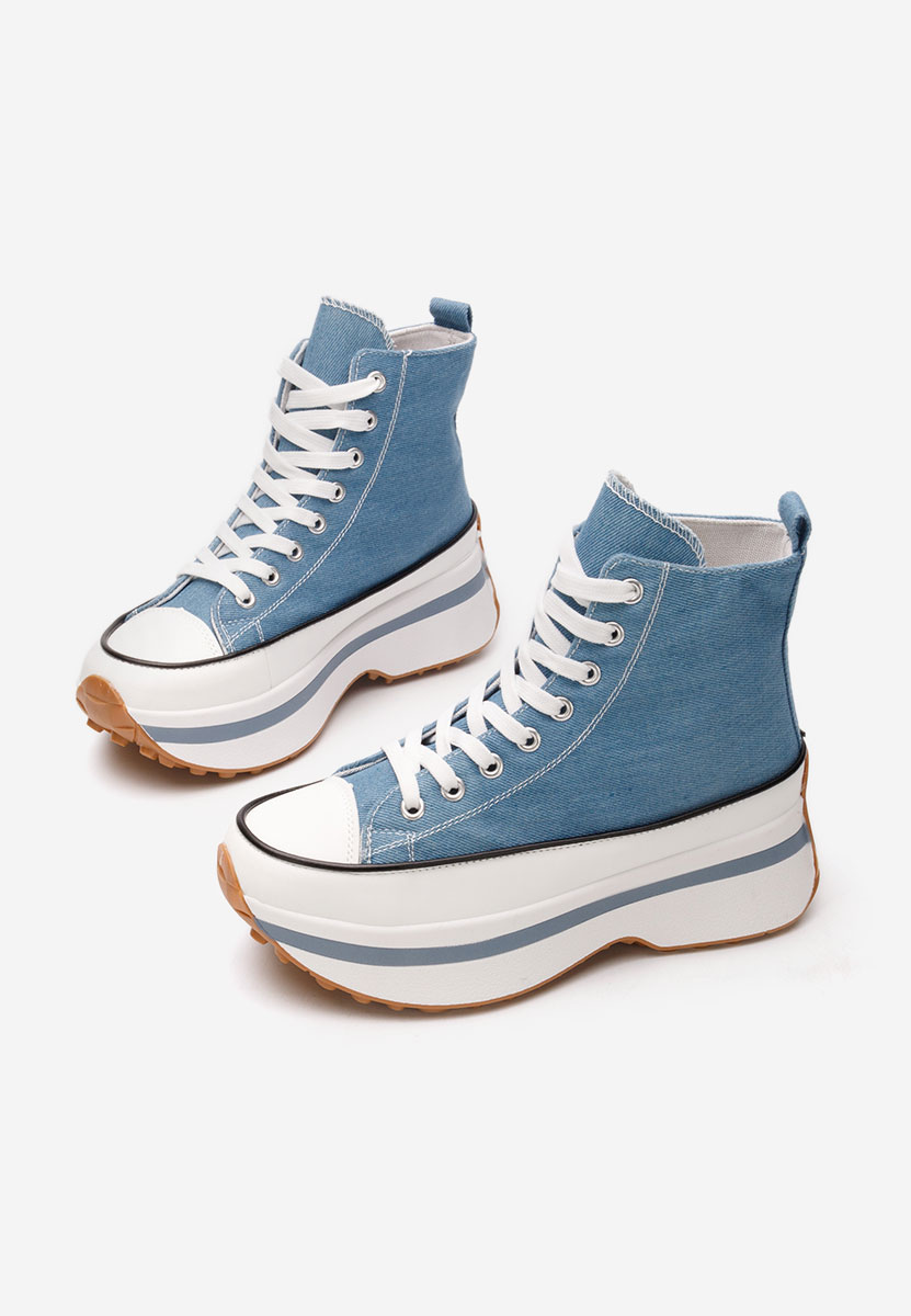 Tenisi cu platformă Francene denim