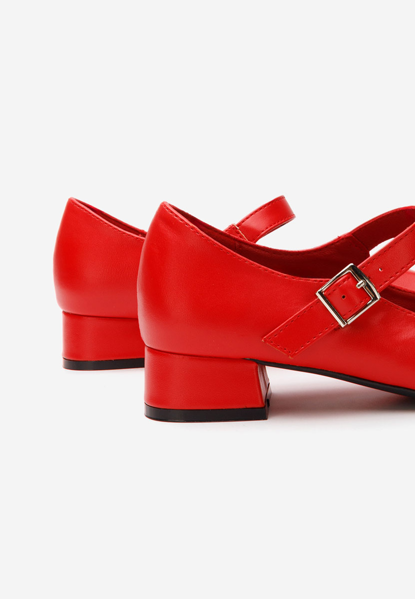 Pantofi cu toc mic Stephine rosii