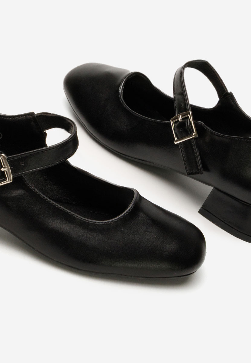 Pantofi cu toc mic Stephine negri