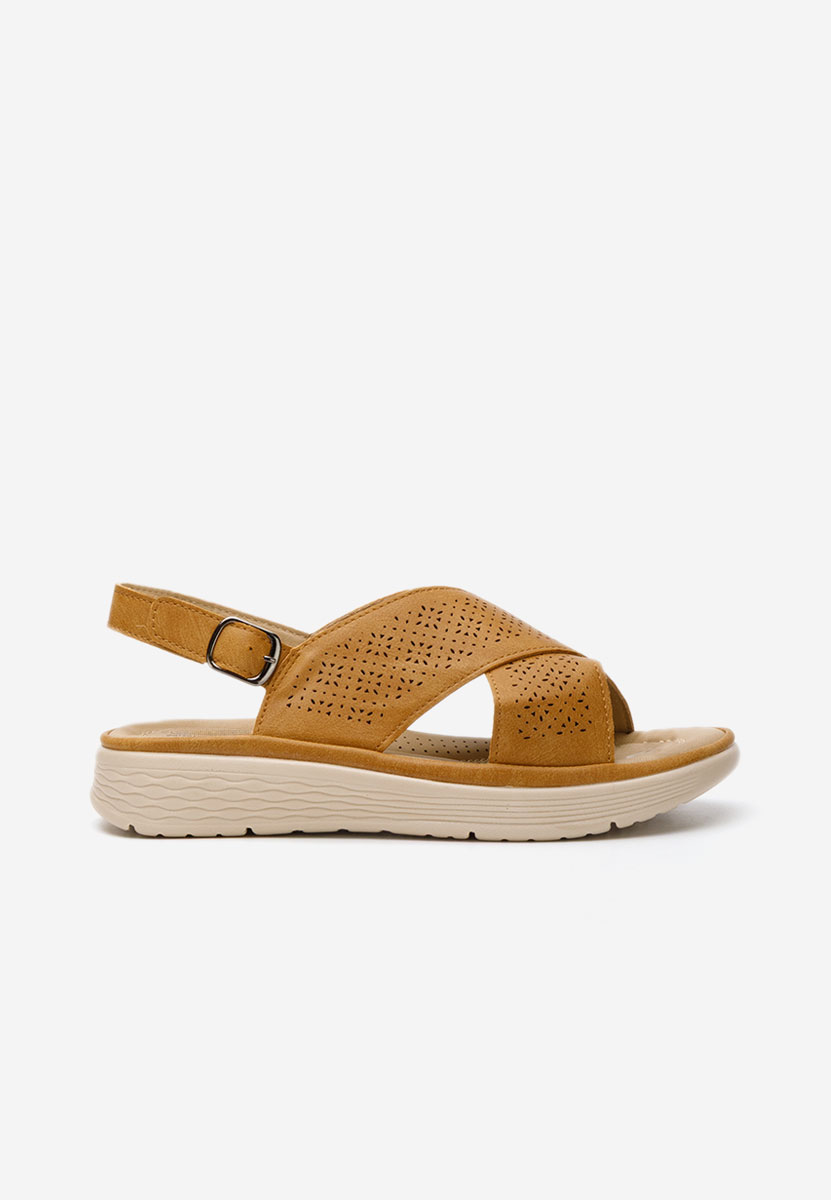 Sandale cu talpa groasa Fanya camel