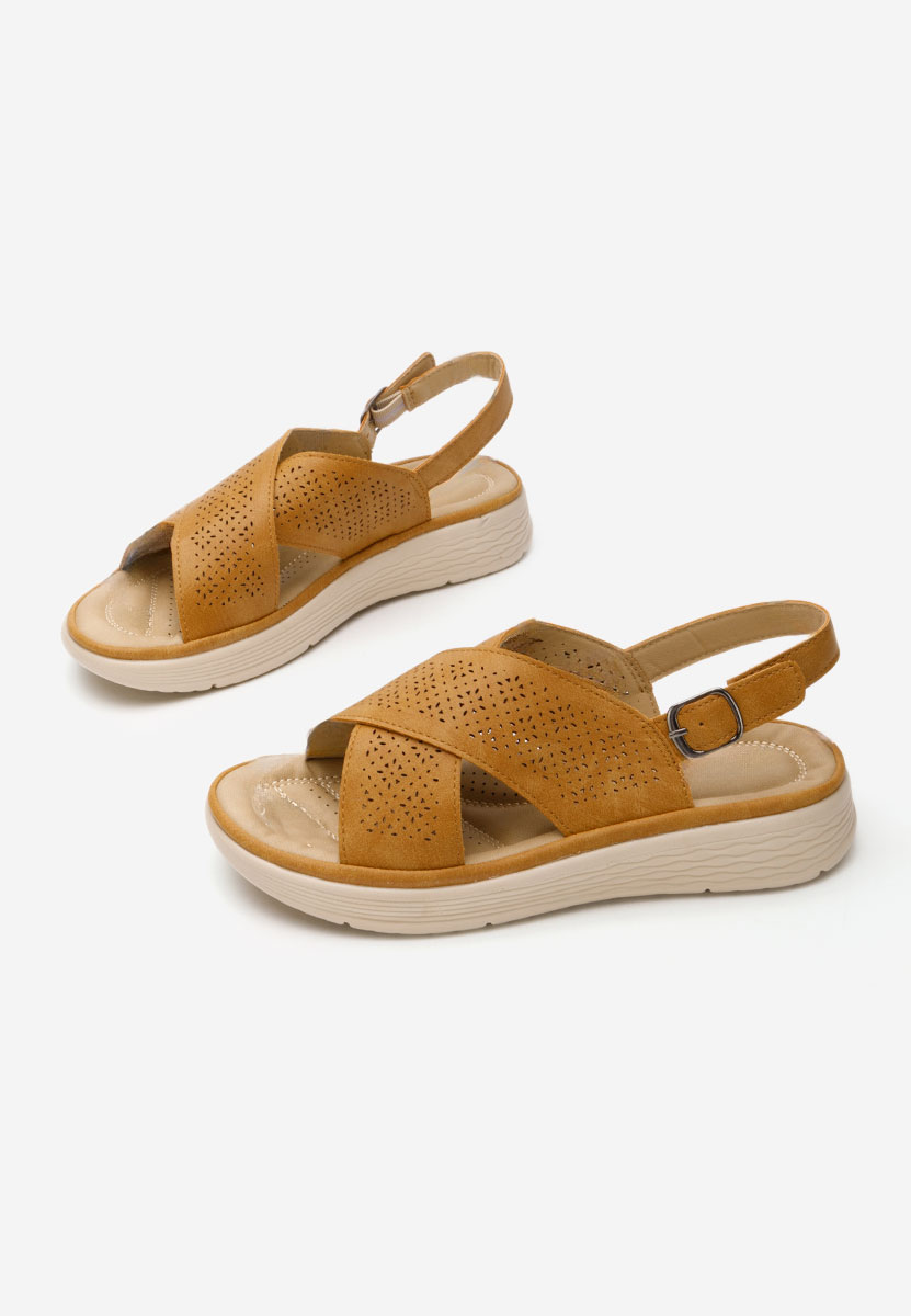 Sandale cu talpa groasa Fanya camel