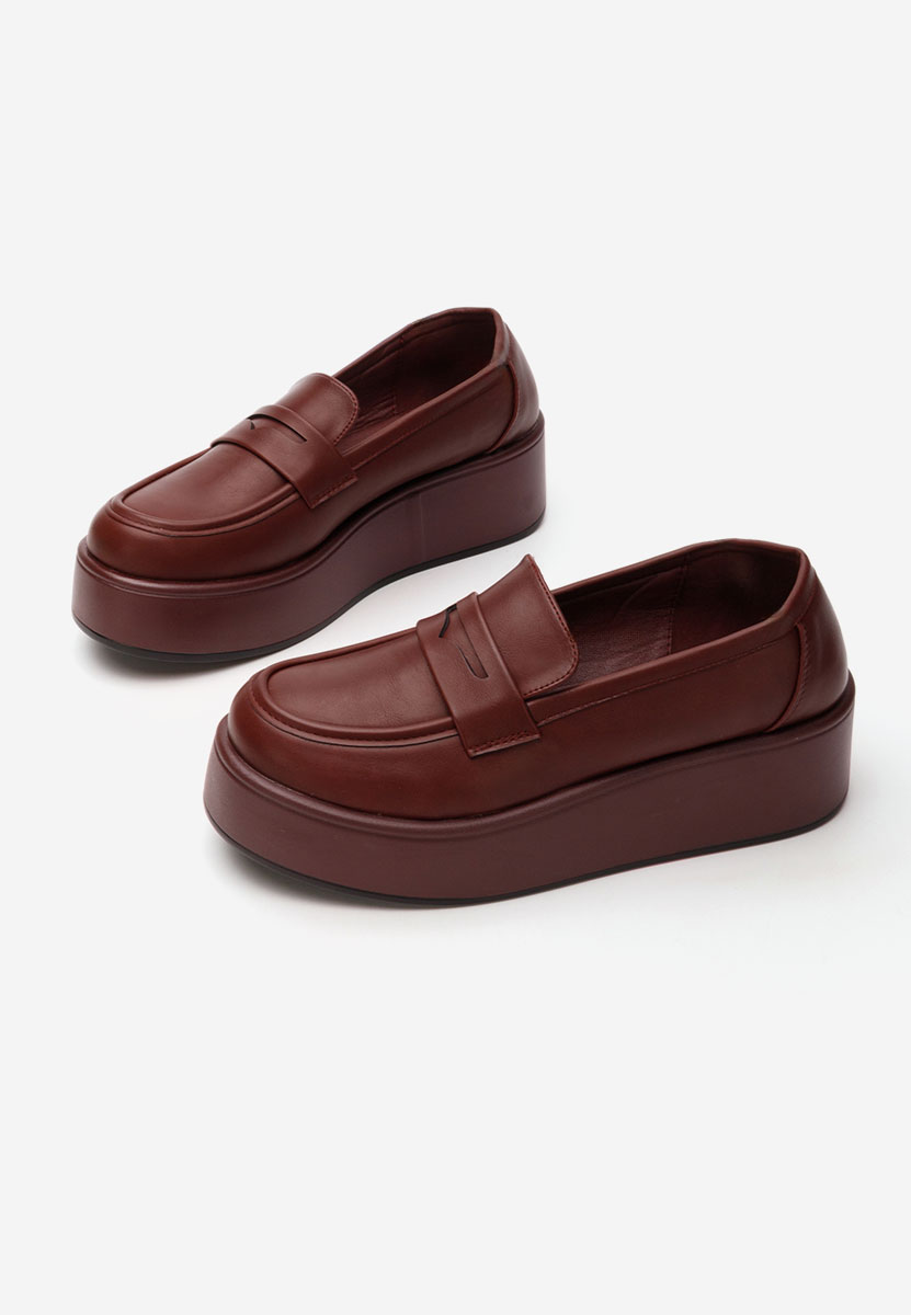 Mocasini cu platforma Minky grena