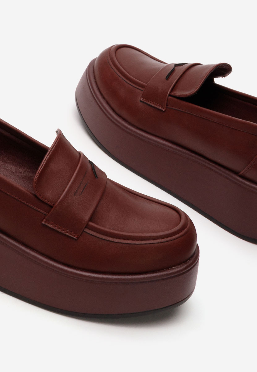 Mocasini cu platforma Minky grena
