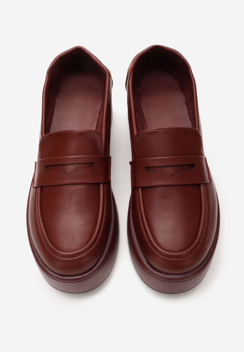 Mocasini cu platforma Minky grena