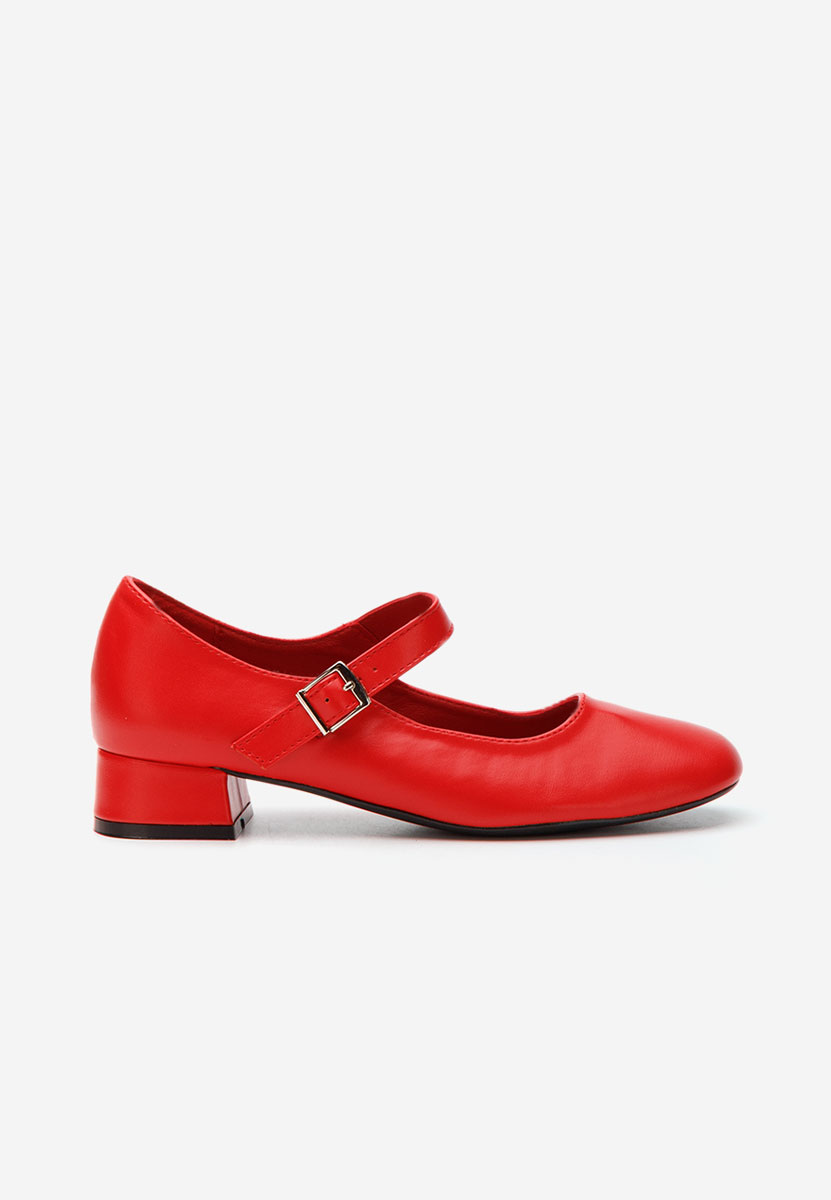 Pantofi cu toc mic Stephine rosii