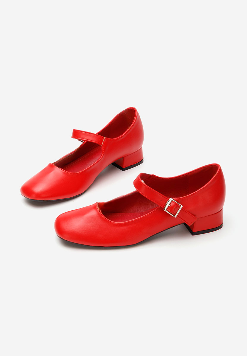 Pantofi cu toc mic Stephine rosii