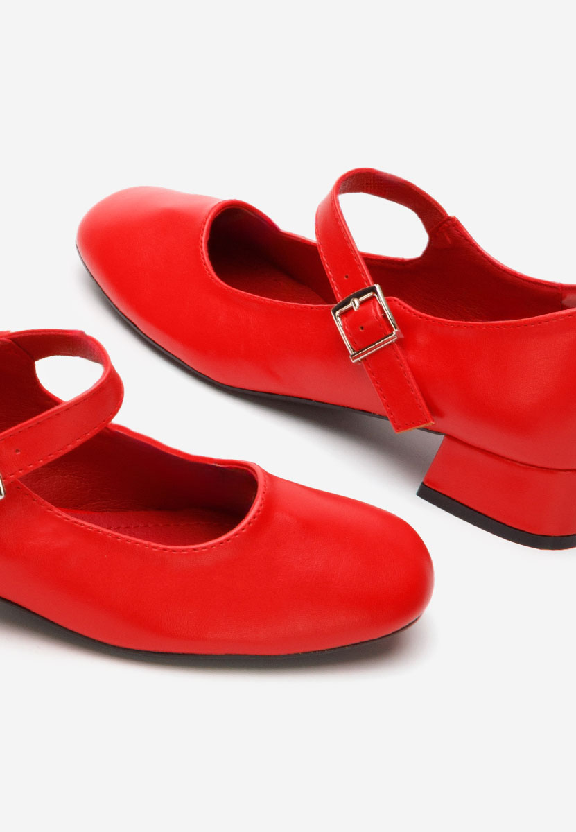 Pantofi cu toc mic Stephine rosii