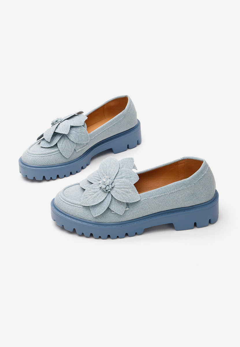 Mocasini cu talpa groasa Camelea denim